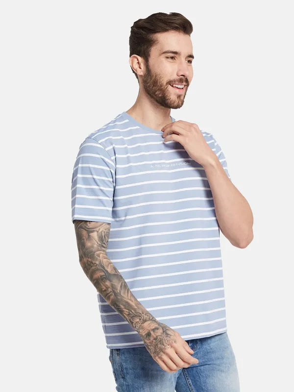 Octave Men Striped Round Neck T-Shirt