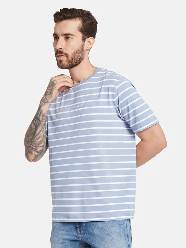 Octave Men Striped Round Neck T-Shirt