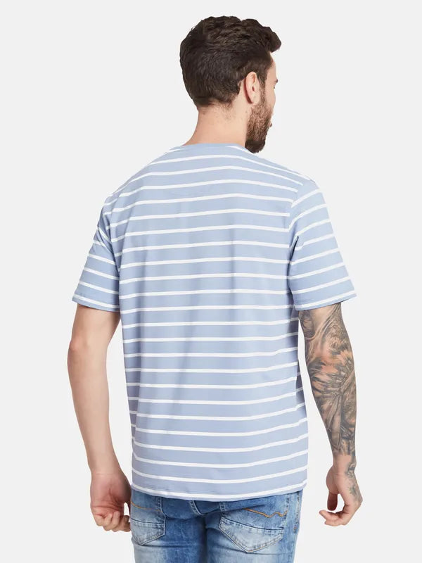 Octave Men Striped Round Neck T-Shirt