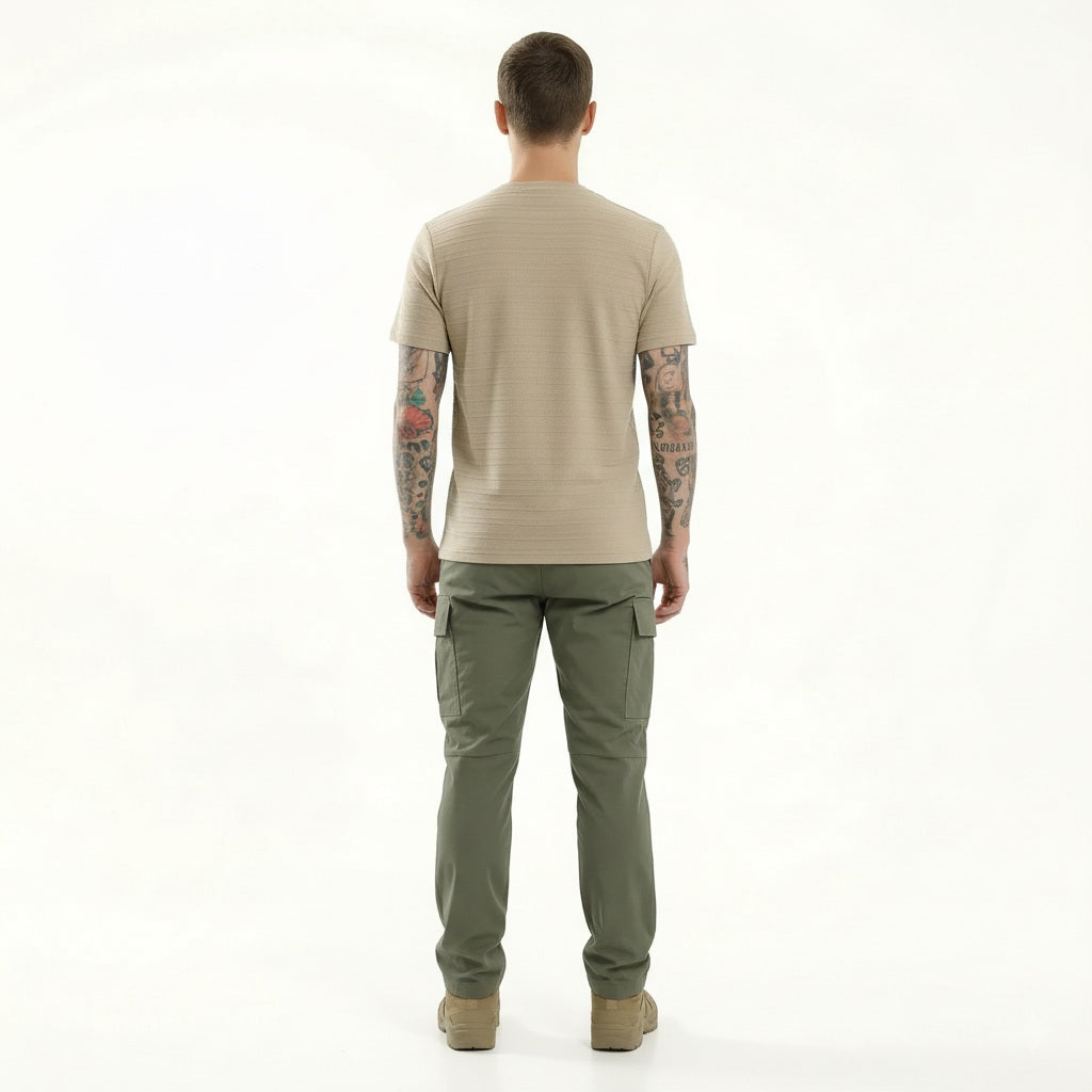 Men Round Neck  Solid T-shirt