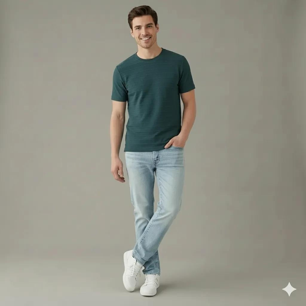 Men Pacific Round Neck  Solid T-shirt