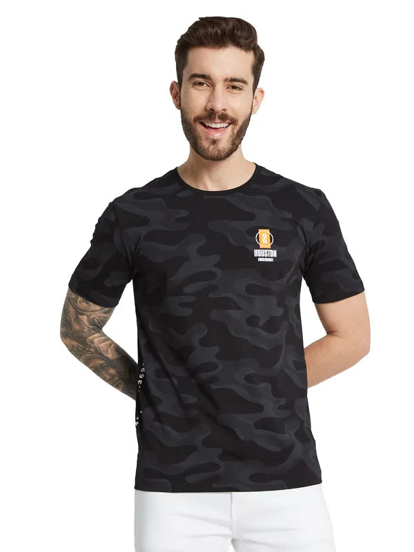 Octave Men Camouflage Applique T-Shirt