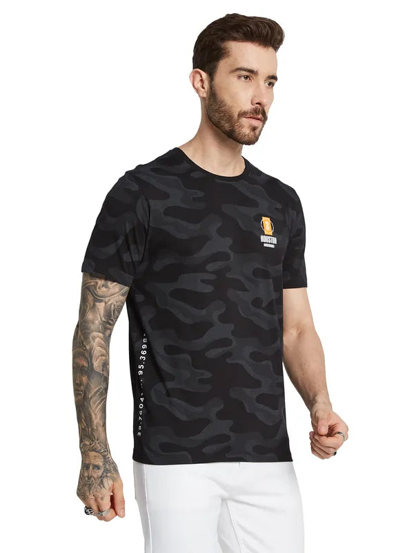 Octave Men Camouflage Applique T-Shirt