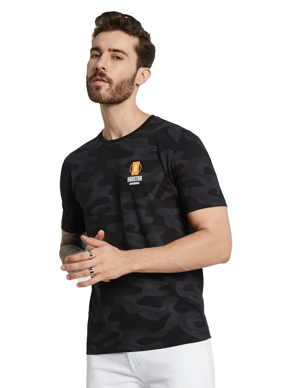 Octave Men Camouflage Applique T-Shirt