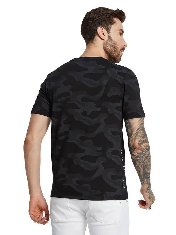 Octave Men Camouflage Applique T-Shirt