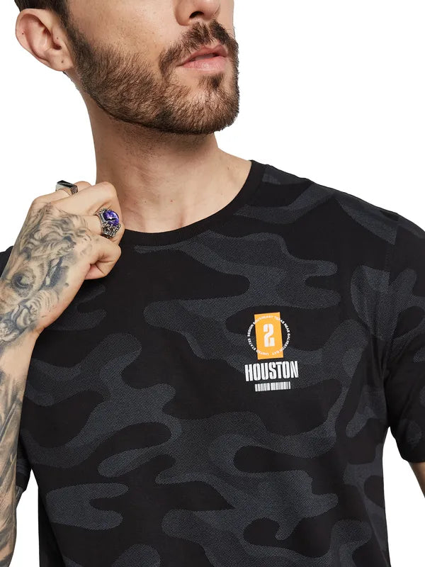 Octave Men Camouflage Applique T-Shirt