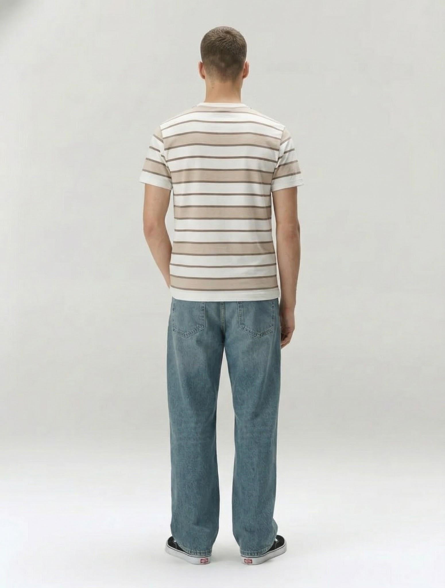 Men Fossil Striped Round Neck T-shirt