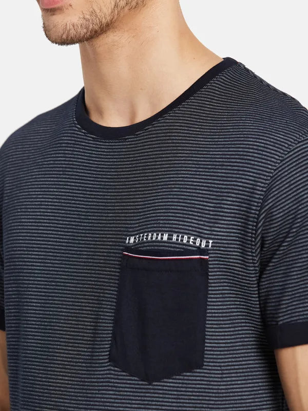 Basic Stripes T-Shirt With Chest Pocket