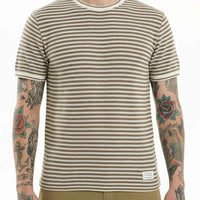 Octave Men Khaki Striped T-shirt