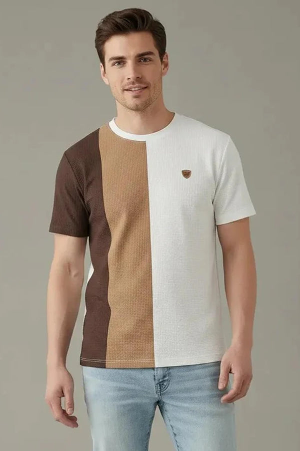 Men Colourblocked Round Neck T-shirt