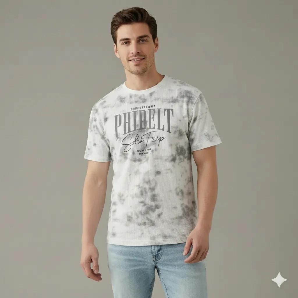 Men Off White Typography Dyed T-shirt