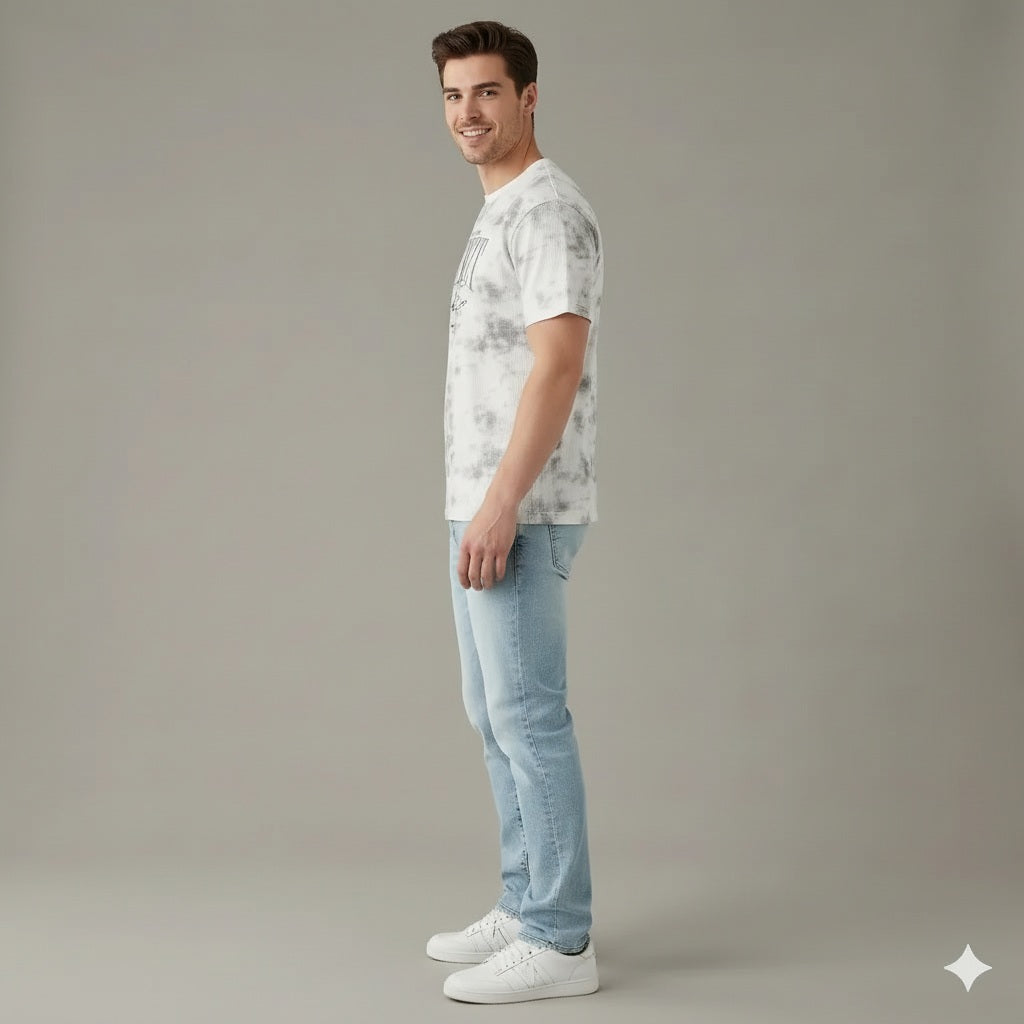Men Off White Typography Dyed T-shirt