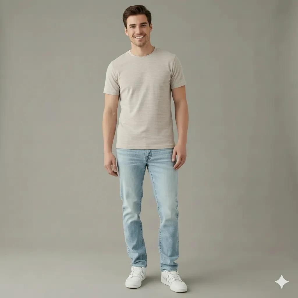 Men Arctic Wolf Solid Round  Neck T-Shirt