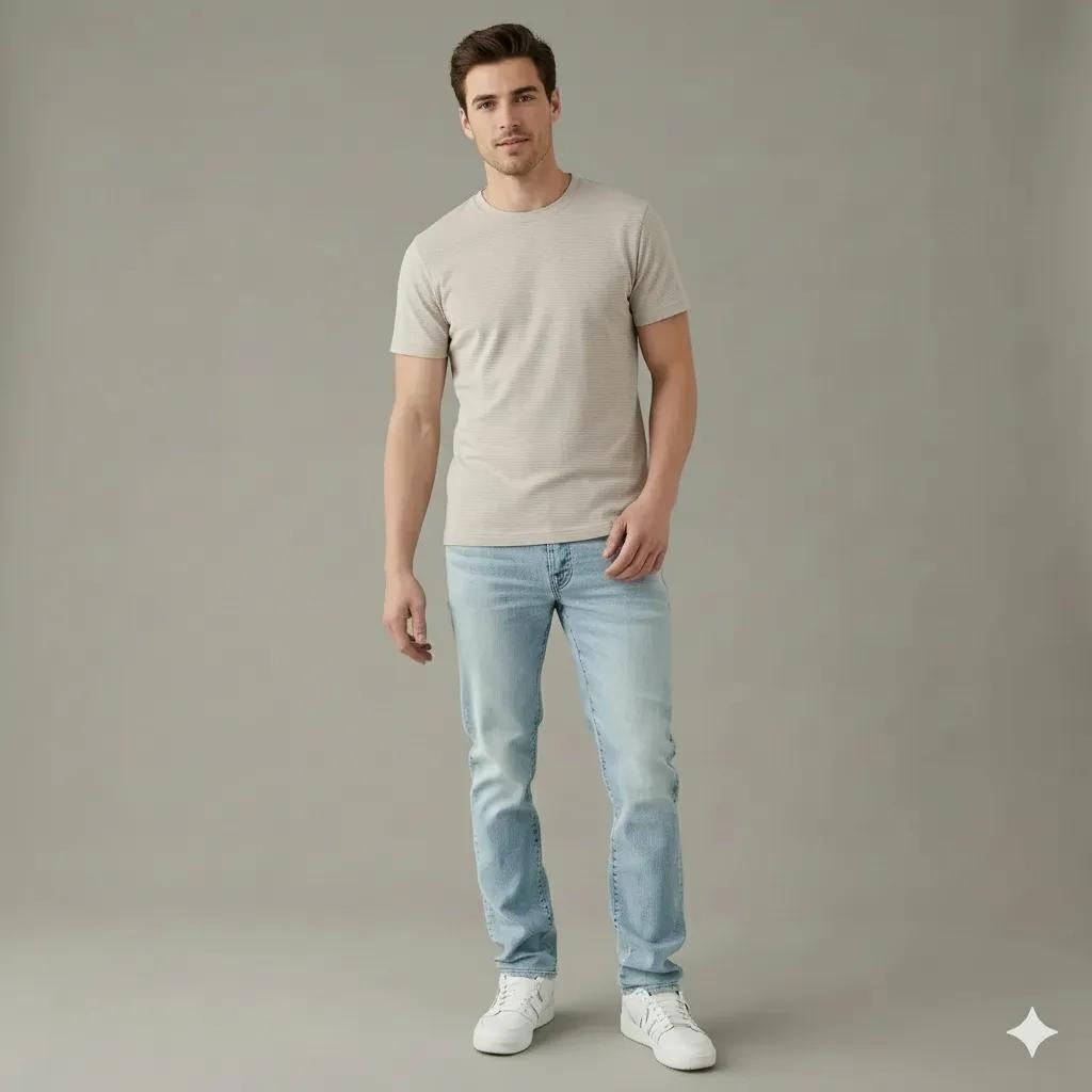 Men Arctic Wolf Solid Round  Neck T-Shirt