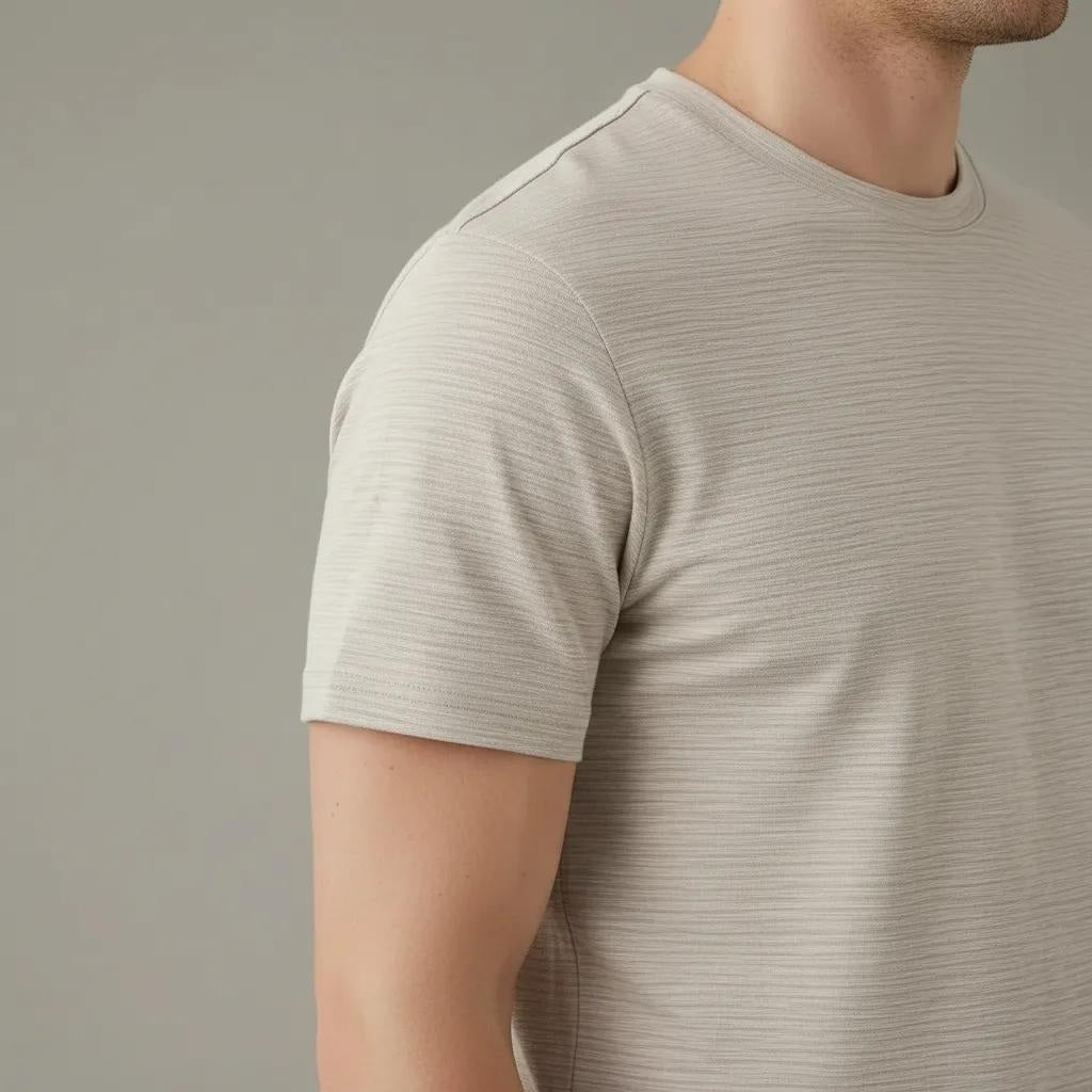 Men Arctic Wolf Solid Round  Neck T-Shirt