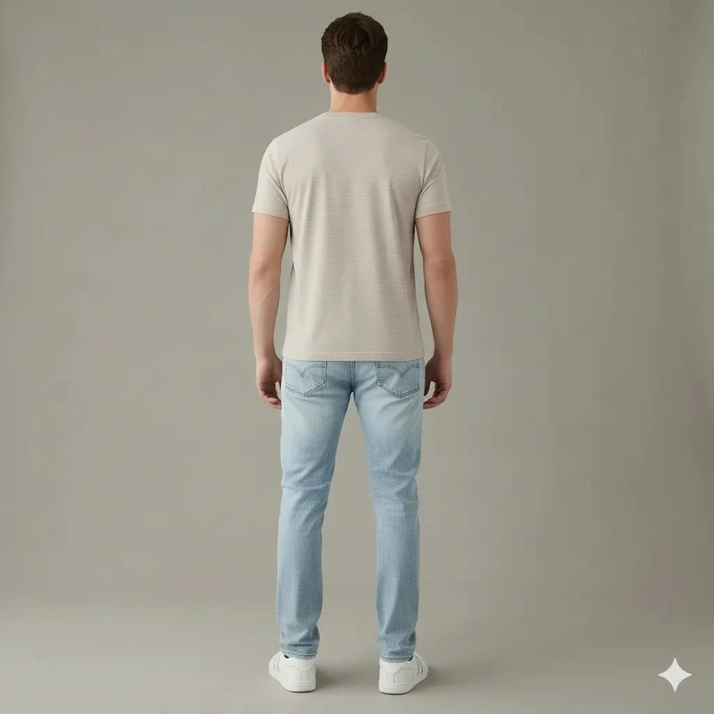 Men Arctic Wolf Solid Round  Neck T-Shirt