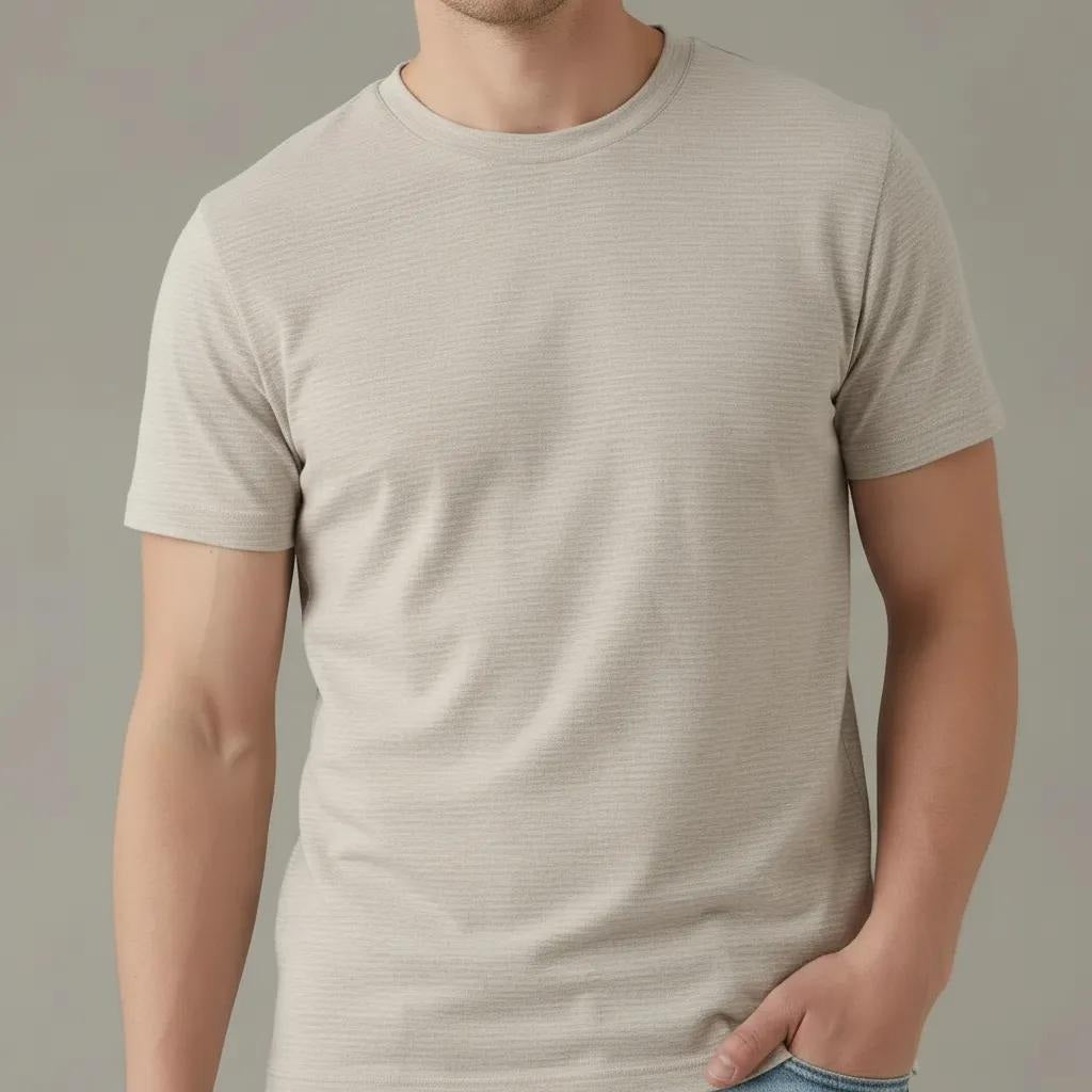 Men Arctic Wolf Solid Round  Neck T-Shirt