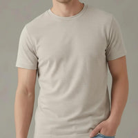Men Arctic Wolf Solid Round  Neck T-Shirt