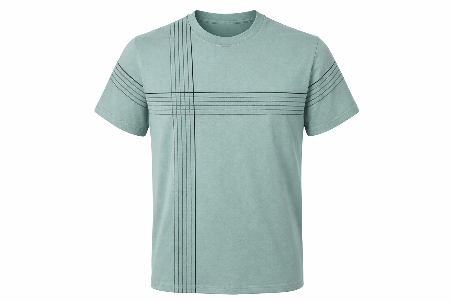 Men Surf Spray Striped Round Neck T-shirt