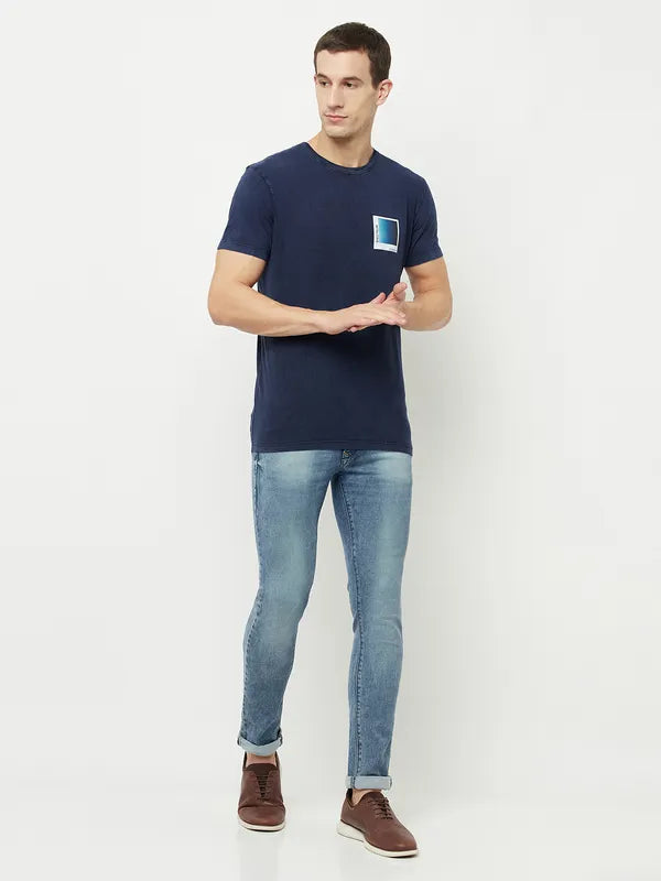 Octave Men Blue T-Shirt