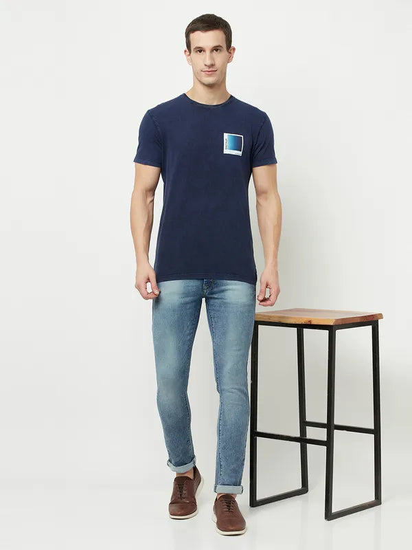 Octave Men Blue T-Shirt