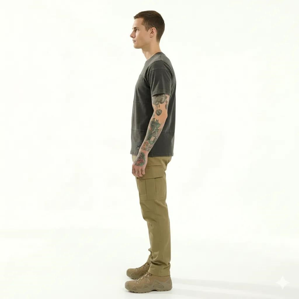 Men Coffee Solid Round Neck T-shirt
