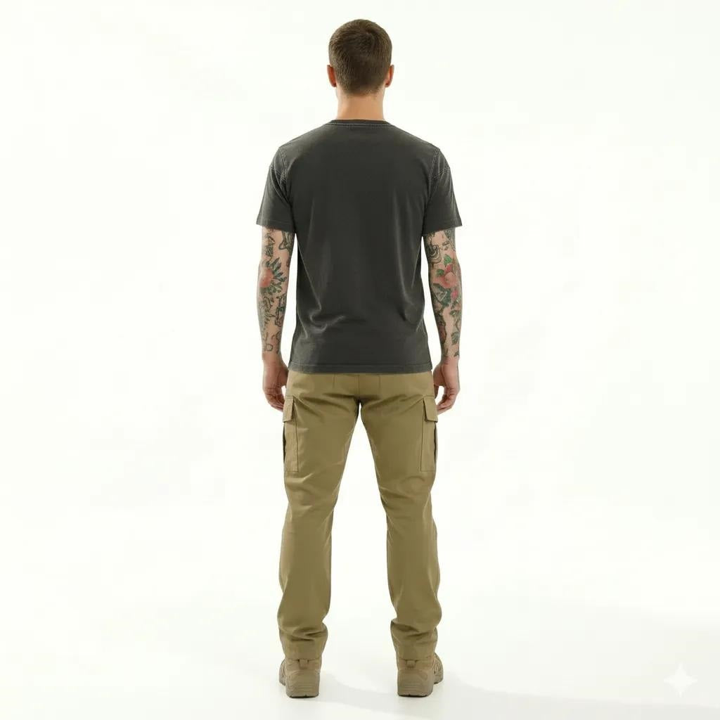 Men Coffee Solid Round Neck T-shirt