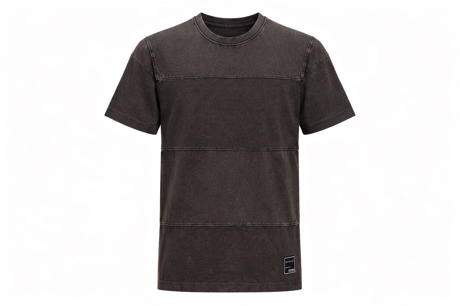 Men Coffee Solid Round Neck T-shirt
