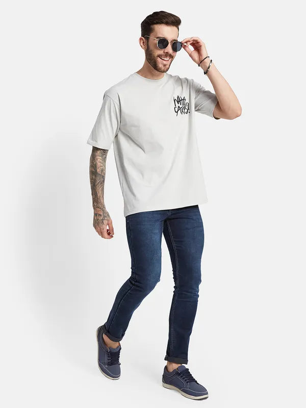 Octave Men Graphic Printed Round Neck Oversized T-Shirt