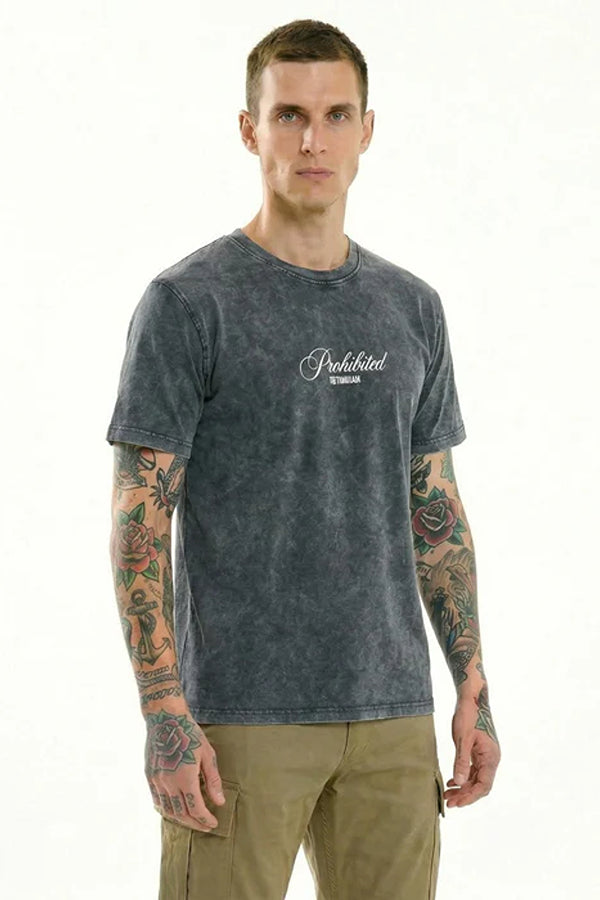 Men Typography Dyed T-shirt