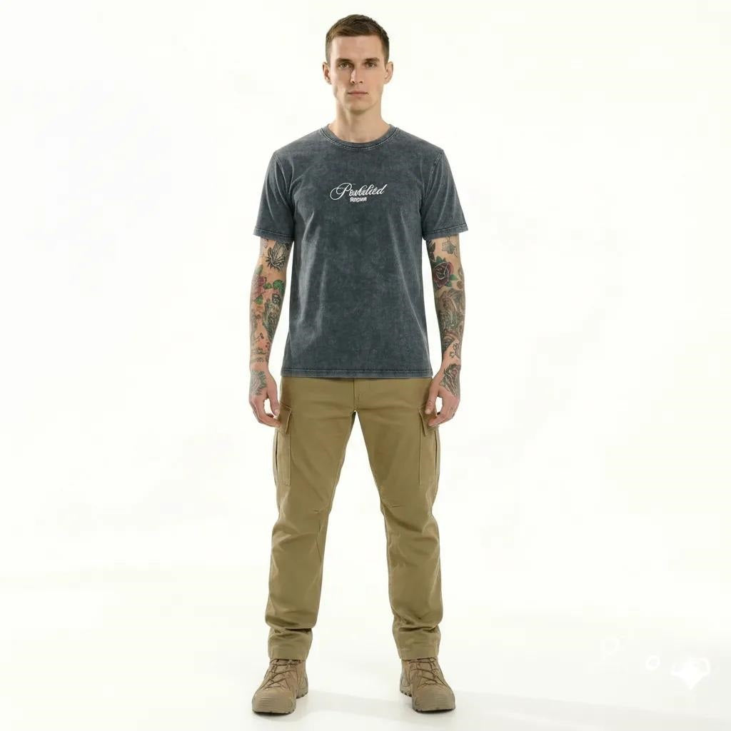 Men Indigo Typography Dyed T-shirt