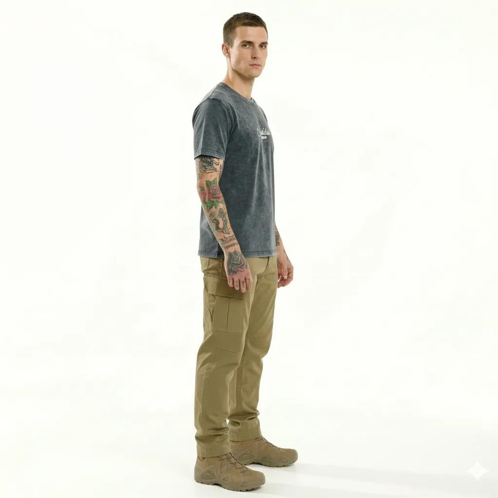Men Indigo Typography Dyed T-shirt