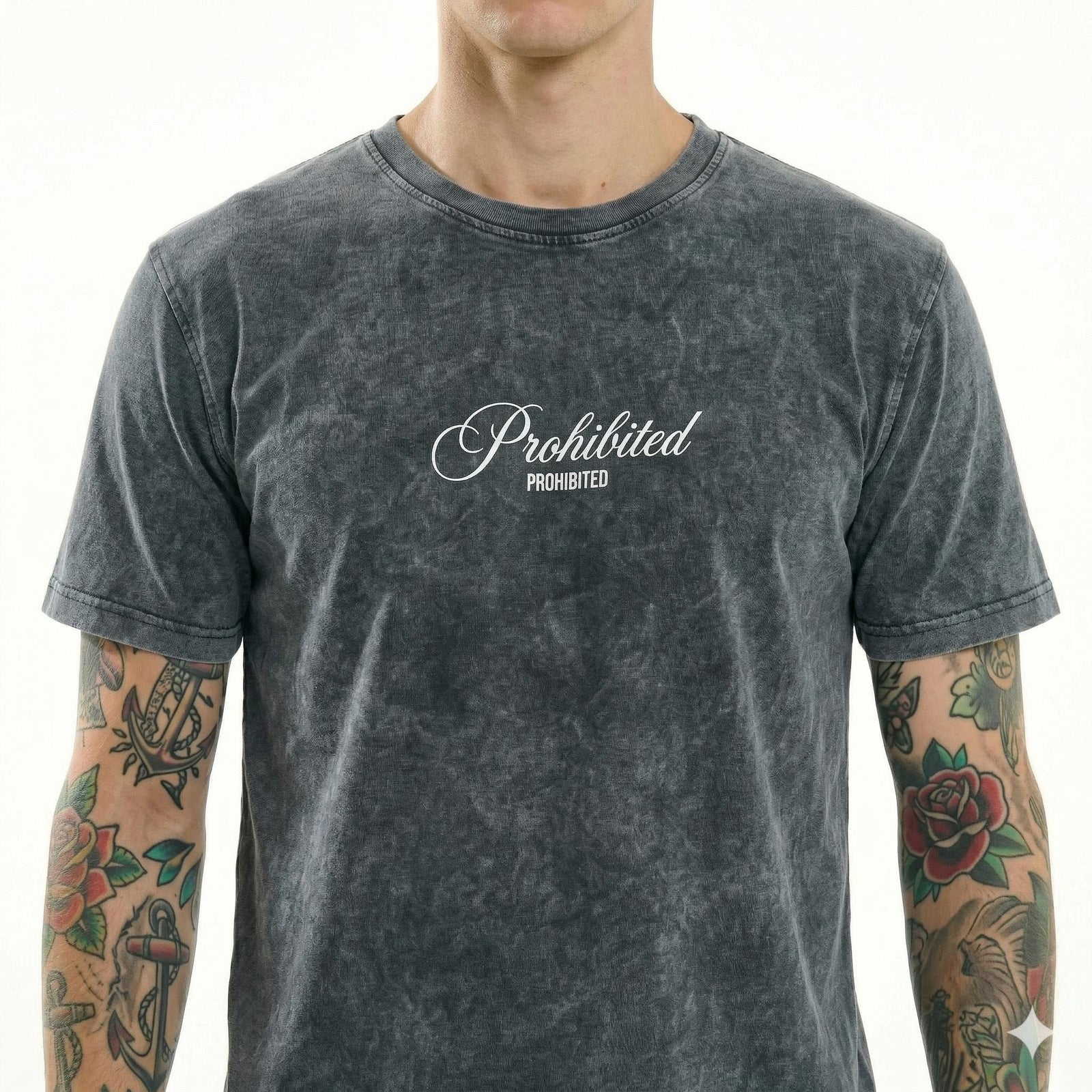 Men Indigo Typography Dyed T-shirt