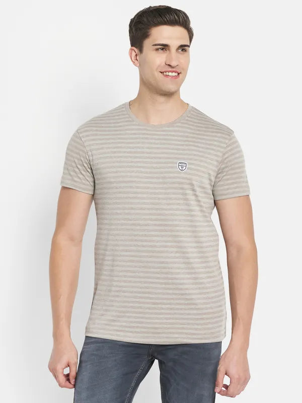 Octave Men White Striped T-Shirt