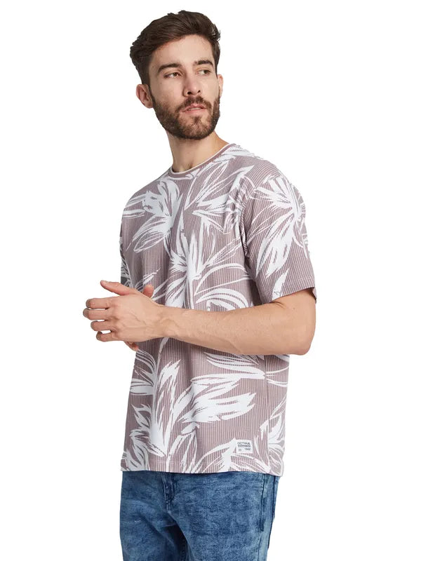 Octave Men Floral Printed Round Neck T-Shirt