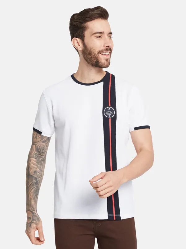 Octave Men Striped Round Neck T-Shirt