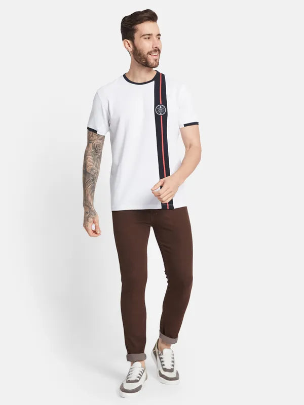 Octave Men Striped Round Neck T-Shirt