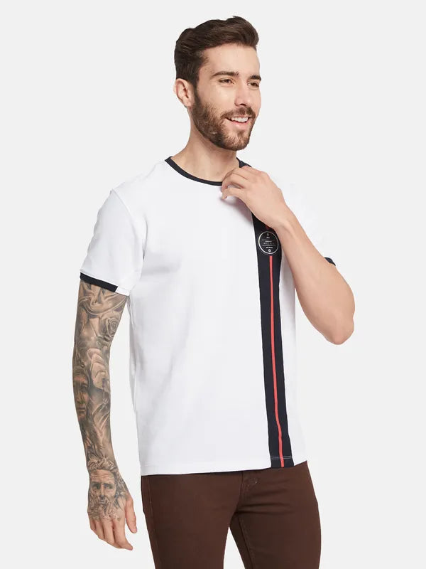 Octave Men Striped Round Neck T-Shirt