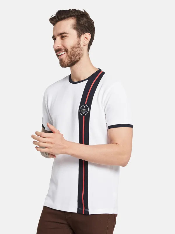 Octave Men Striped Round Neck T-Shirt