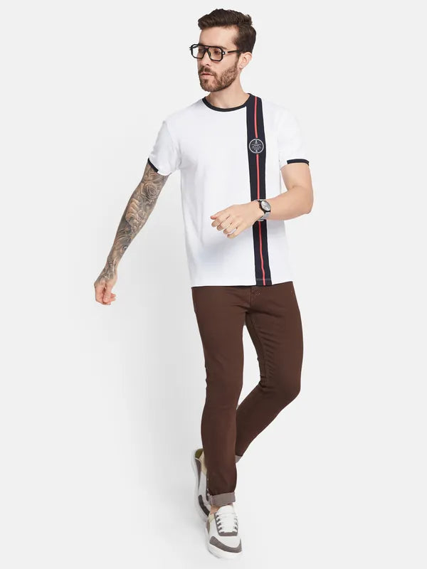 Octave Men Striped Round Neck T-Shirt