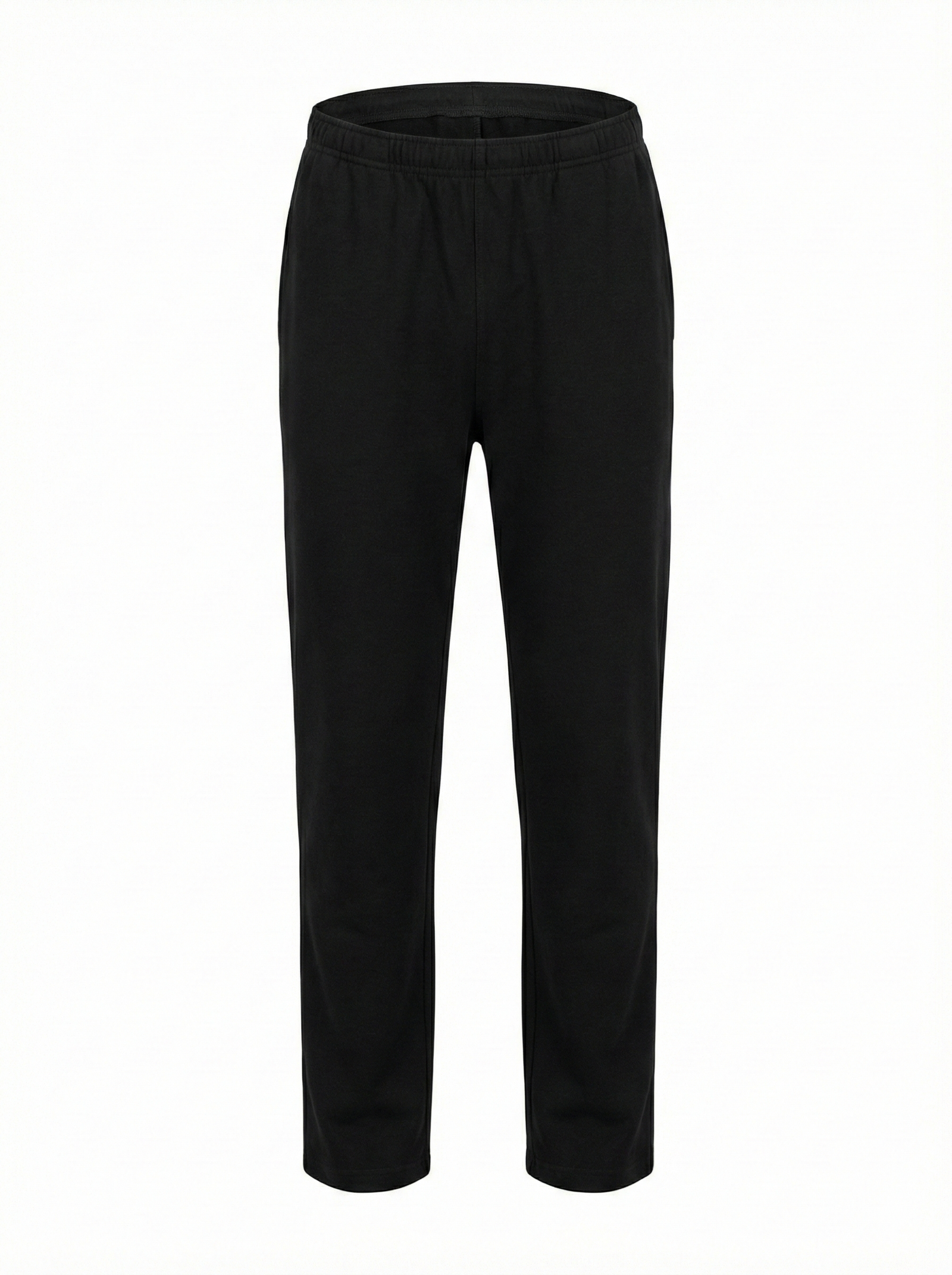 Men Black Solid Regular Fit Track Pants