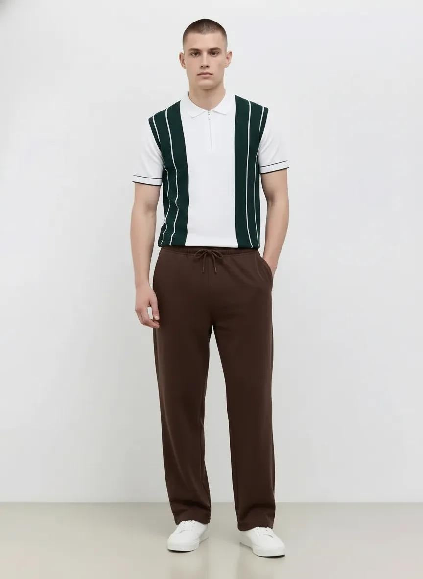 Men Coffee Solid Regular Fit Track Pants