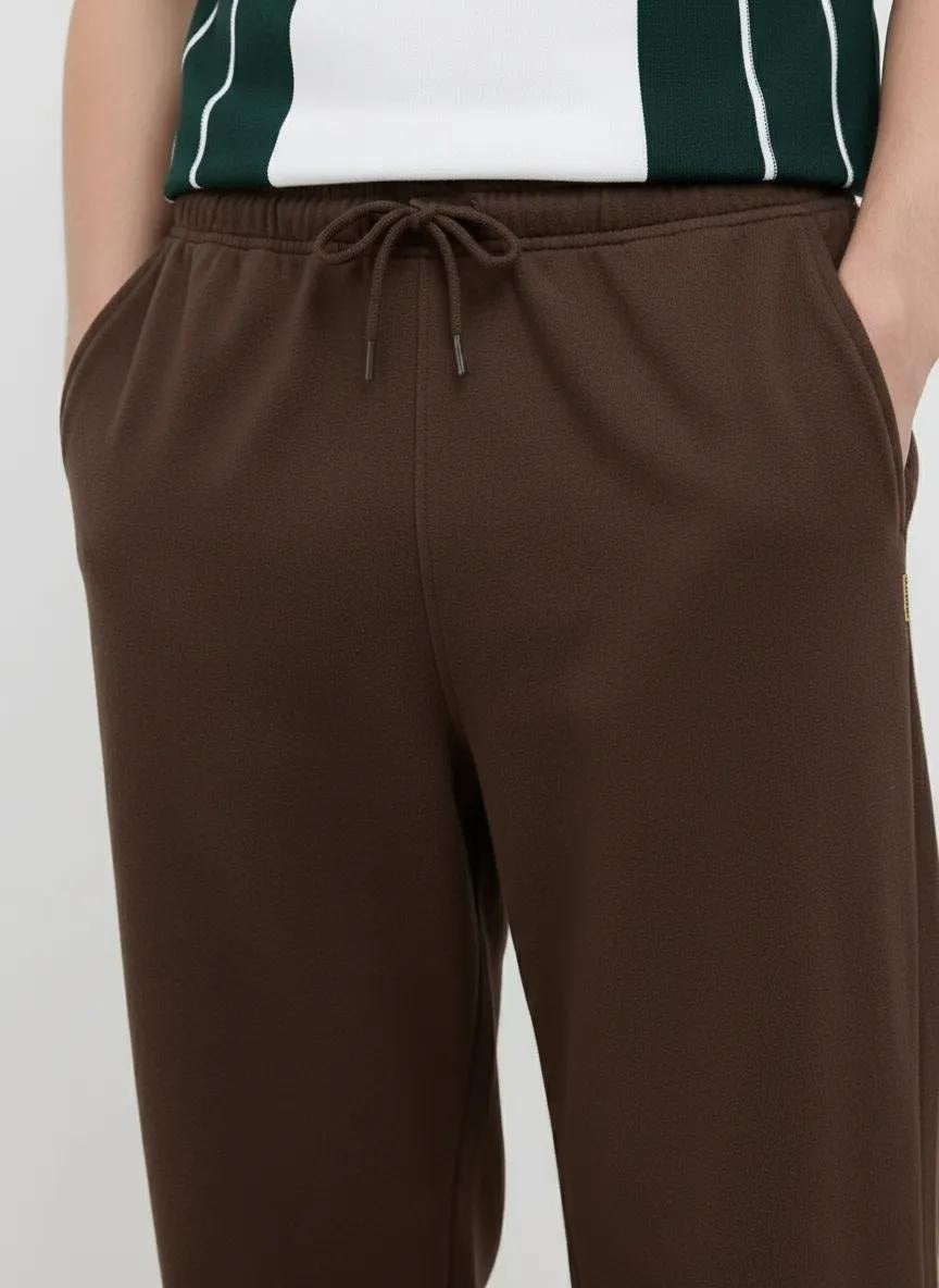 Men Coffee Solid Regular Fit Track Pants