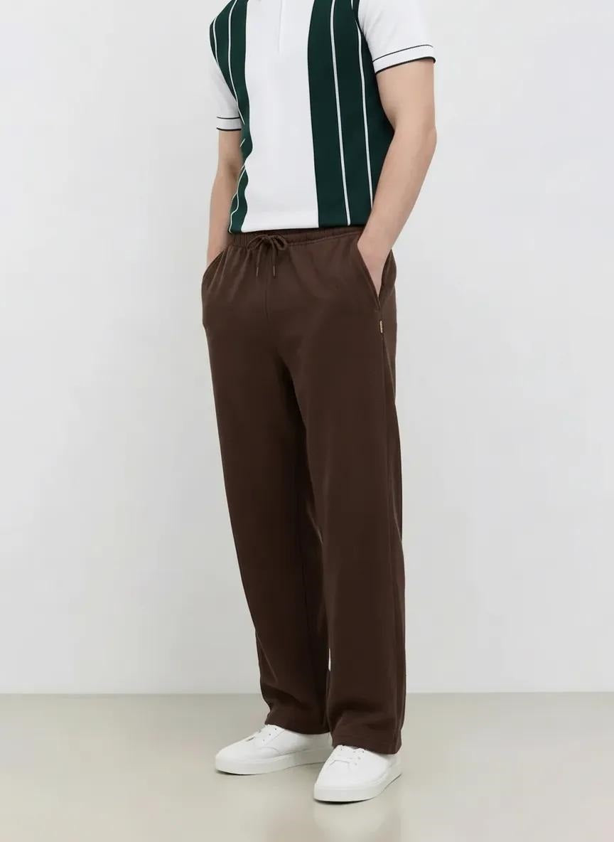 Men Coffee Solid Regular Fit Track Pants