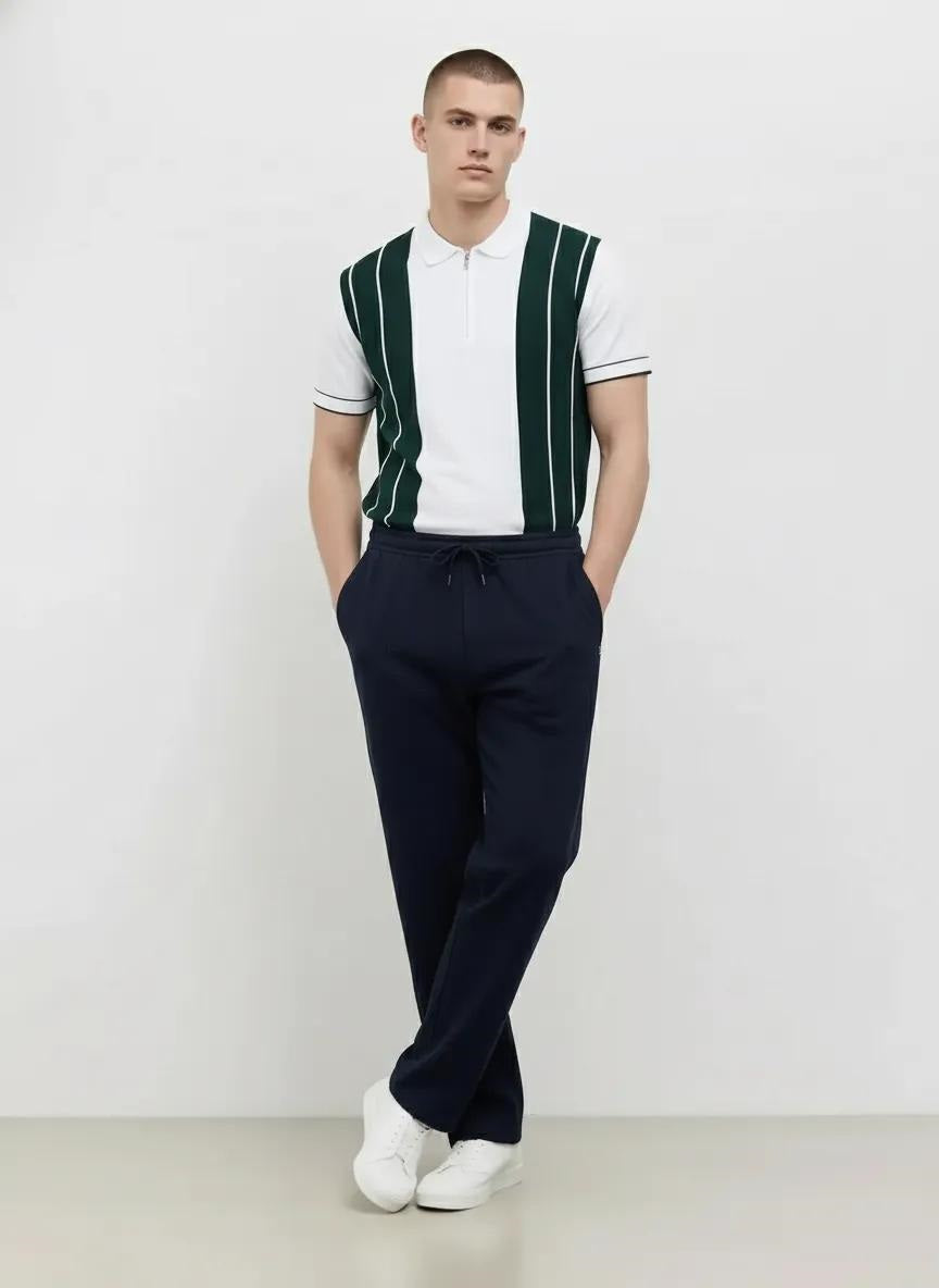 Men Dark Navy Solid Regular Fit Track Pants