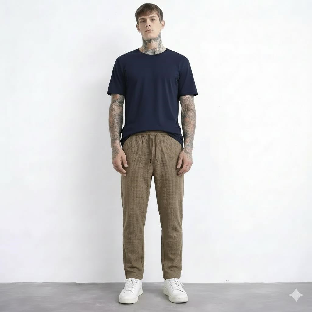 Men Fossil Regular Fit Textured Joggers