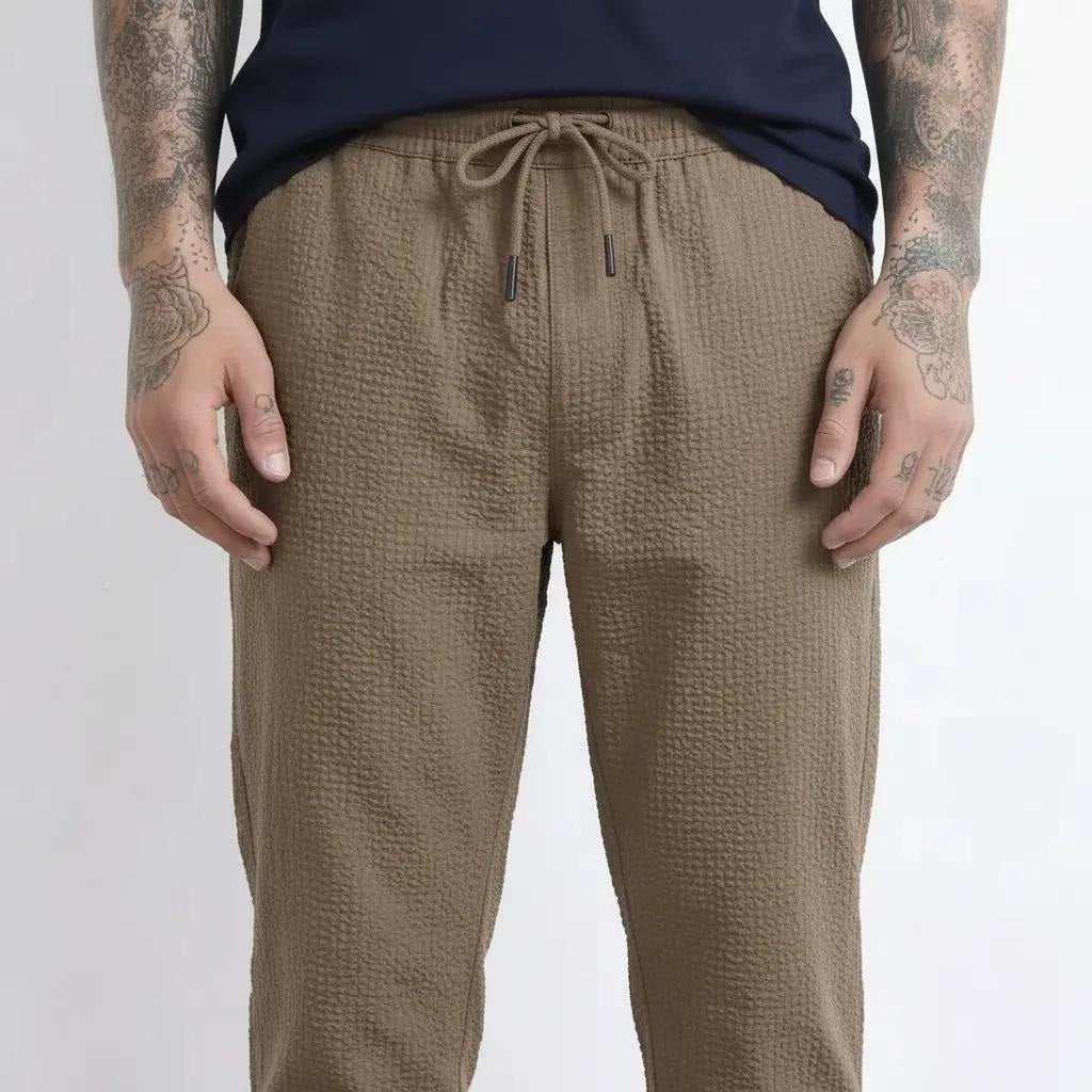 Men Fossil Regular Fit Textured Joggers