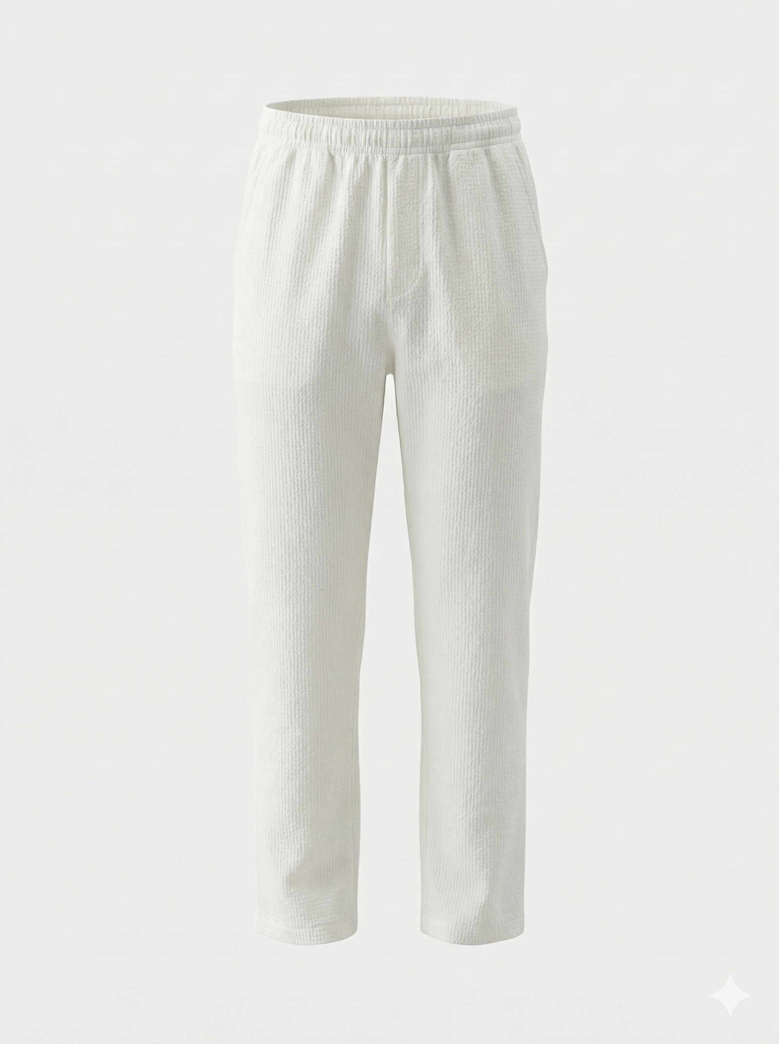 Men Off White Solid Regular Fit Track Pants