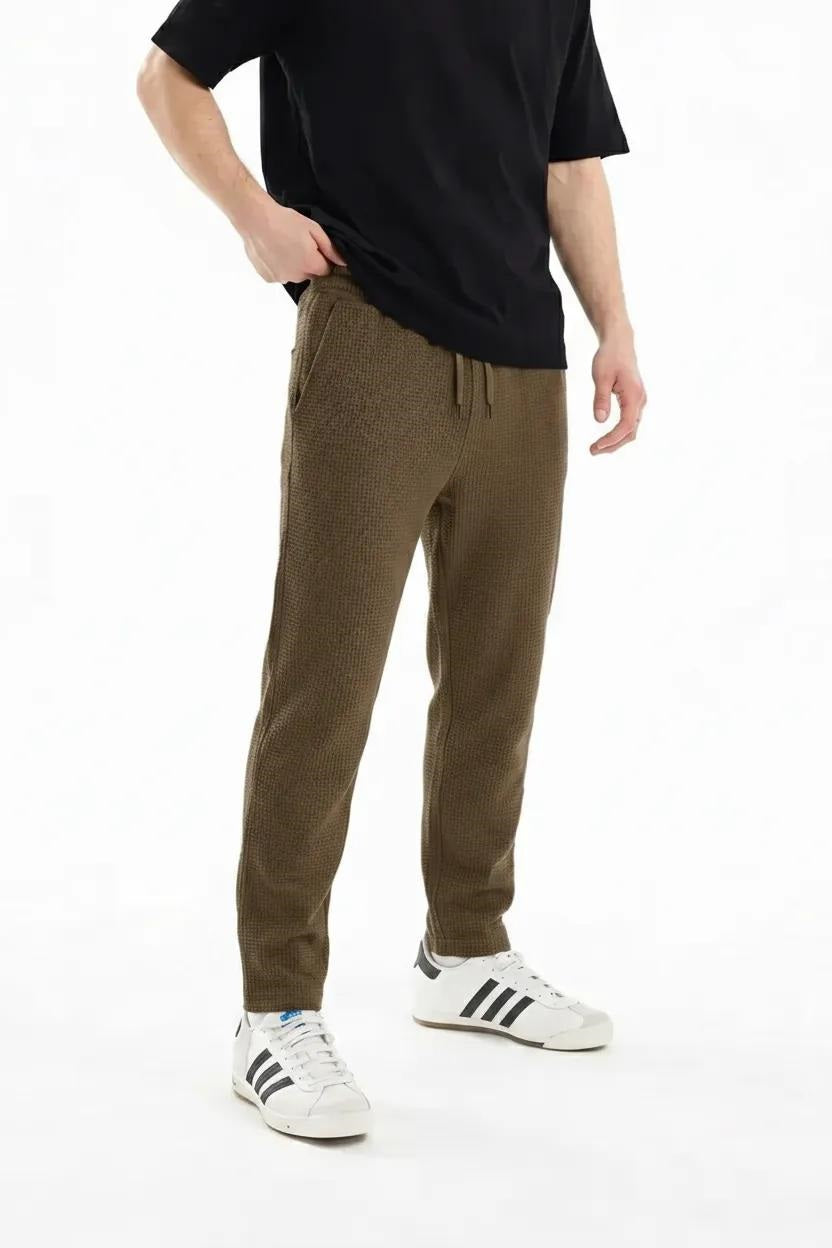 Men Tobacco Solid Regular Fit Track Pants