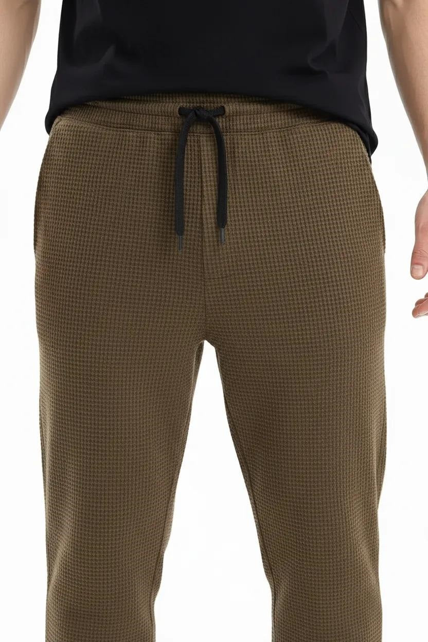 Men Tobacco Solid Regular Fit Track Pants